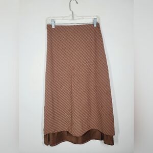 Ottway The Label Brown Plaid Full Skirt, Size Medium